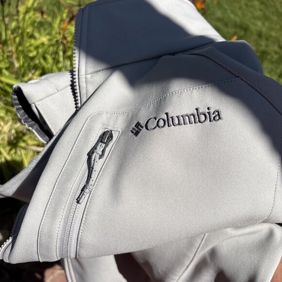 Columbia Omni Shield Jacket Mens XL Gray Ascender II Softshell Fleece Lined Zip - Picture 10 of 10